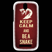 Coque HTC One SV Keep Calm and Be a Snake Rouge