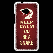 Coque HTC One Keep Calm and Be a Snake Rouge
