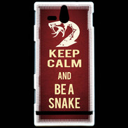 Coque Sony Xperia U Keep Calm and Be a Snake Rouge