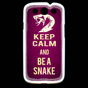 Coque Samsung Galaxy S3 Keep Calm and Be a Snake Rose