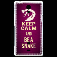 Coque Sony Xperia T Keep Calm and Be a Snake Rose