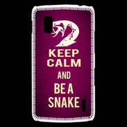 Coque LG Nexus 4 Keep Calm and Be a Snake Rose
