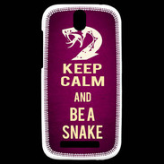 Coque HTC One SV Keep Calm and Be a Snake Rose