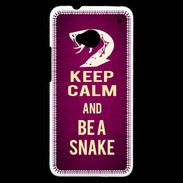 Coque HTC One Keep Calm and Be a Snake Rose
