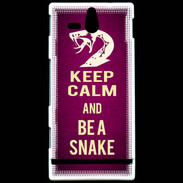 Coque Sony Xperia U Keep Calm and Be a Snake Rose