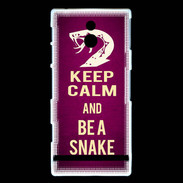 Coque Sony Xperia P Keep Calm and Be a Snake Rose