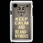 Coque Samsung Galaxy S Keep Calm and Be Anonymous Gris