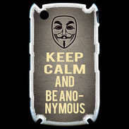 Coque Blackberry 8520 Keep Calm and Be Anonymous Gris