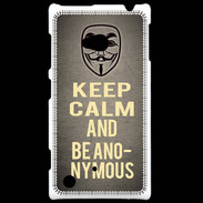 Coque Nokia Lumia 720 Keep Calm and Be Anonymous Gris