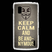 Coque LG Nexus 4 Keep Calm and Be Anonymous Gris