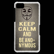 Coque Blackberry Z10 Keep Calm and Be Anonymous Gris