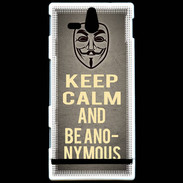 Coque Sony Xperia U Keep Calm and Be Anonymous Gris