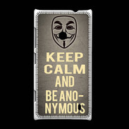 Coque Nokia Lumia 520 Keep Calm and Be Anonymous Gris