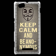 Coque Sony Xperia M Keep Calm and Be Anonymous Gris