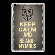 Coque iPadMini Keep Calm and Be Anonymous Gris