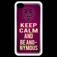 Coque iPhone 4 / iPhone 4S Keep Calm and Be Anonymous Rose