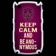 Coque Blackberry 8520 Keep Calm and Be Anonymous Rose
