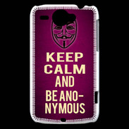 Coque HTC Wildfire G8 Keep Calm and Be Anonymous Rose