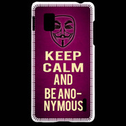 Coque LG Optimus G Keep Calm and Be Anonymous Rose