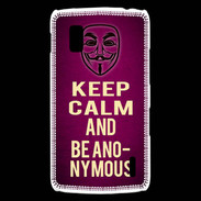 Coque LG Nexus 4 Keep Calm and Be Anonymous Rose