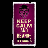 Coque HTC Windows Phone 8S Keep Calm and Be Anonymous Rose