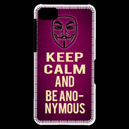 Coque Blackberry Z10 Keep Calm and Be Anonymous Rose
