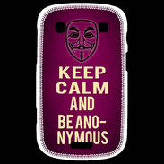 Coque Blackberry Bold 9900 Keep Calm and Be Anonymous Rose