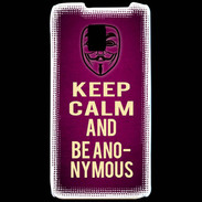 Coque LG P990 Keep Calm and Be Anonymous Rose