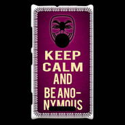 Coque Nokia Lumia 925 Keep Calm and Be Anonymous Rose