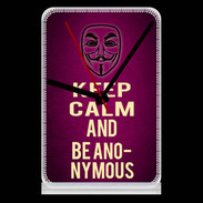 Pendule de bureau Keep Calm and Be Anonymous Rose