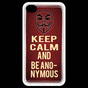 Coque iPhone 4 / iPhone 4S Keep Calm and Be Anonymous Rouge