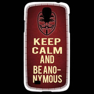 Coque Samsung Galaxy S4 Keep Calm and Be Anonymous Rouge