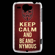 Coque HTC Wildfire G8 Keep Calm and Be Anonymous Rouge