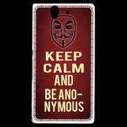 Coque Sony Xperia Z Keep Calm and Be Anonymous Rouge