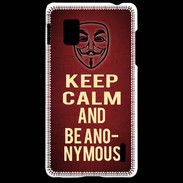 Coque LG Optimus G Keep Calm and Be Anonymous Rouge