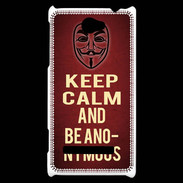 Coque HTC Windows Phone 8S Keep Calm and Be Anonymous Rouge