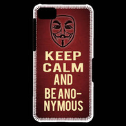 Coque Blackberry Z10 Keep Calm and Be Anonymous Rouge