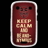 Coque Blackberry Bold 9900 Keep Calm and Be Anonymous Rouge