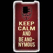 Coque LG P990 Keep Calm and Be Anonymous Rouge