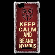 Coque Sony Xperia M Keep Calm and Be Anonymous Rouge