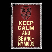 Coque iPadMini Keep Calm and Be Anonymous Rouge