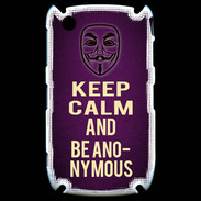 Coque Blackberry 8520 Keep Calm and Be Anonymous Violet