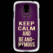 Coque Samsung Galaxy S4 Keep Calm and Be Anonymous Violet