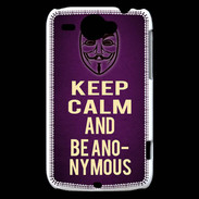 Coque HTC Wildfire G8 Keep Calm and Be Anonymous Violet