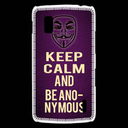 Coque LG Nexus 4 Keep Calm and Be Anonymous Violet