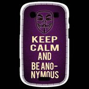 Coque Blackberry Bold 9900 Keep Calm and Be Anonymous Violet