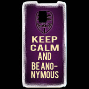 Coque LG P990 Keep Calm and Be Anonymous Violet