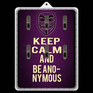 Porte clés Keep Calm and Be Anonymous Violet
