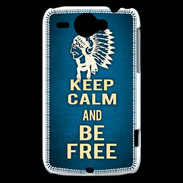 Coque HTC Wildfire G8 Keep Calm and Be Free Bleu