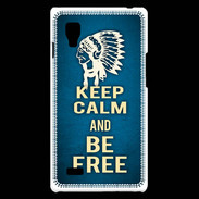 Coque LG Optimus L9 Keep Calm and Be Free Bleu